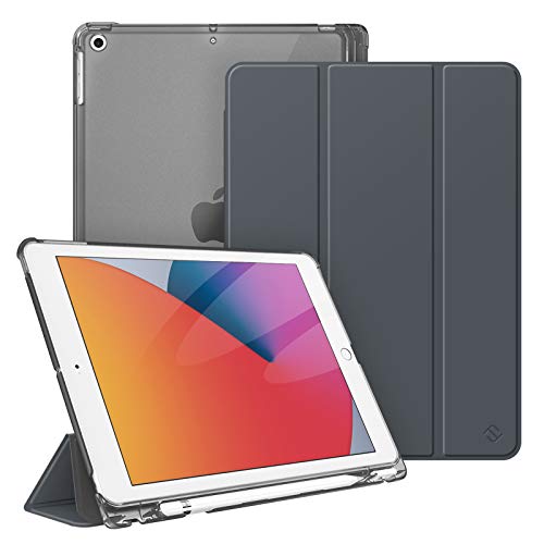 Fintie Hülle für iPad 9. Generation 2021/8. Gen 2020/7. Gen 2019 10.2 Zoll mit Stifthalter, ultradünne leichte Schutzhülle mit transparenter Rückseite und Auto Schlaf/Wach Funktion, Himmelgrau von FINTIE