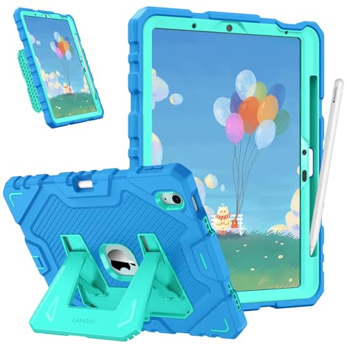Fintie Hülle für iPad Air 11 Zoll M3 2025/ M2 2024, iPad Air 5. Generation 2022/4. Generation 2020 10.9", robuste, stoßfeste Ganzkörper-Schutzhülle mit integriertem Ständer für Kinder,Blau von FINTIE