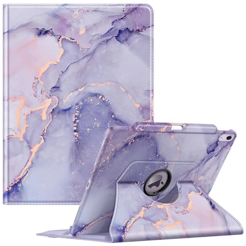 Fintie Hülle für iPad Air 13 Zoll (M3) 2025, (M2) 2024 mit Pencil Halter - Schutzhülle Cover mit 360 Grad drehbarem Ständer und Auto Schlaf/Wach Funktion, Lila Marmor von FINTIE