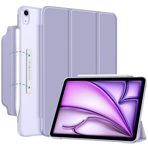 Fintie Hülle für iPad Air 5 Generarion 2022/ iPad Air 4 Generation 2020, iPad Air 10.9 Case Cover - [Magnetverschluss] Leichte Standhülle mit Durchscheinend Mattierter Rückseite, Violett von Fintie