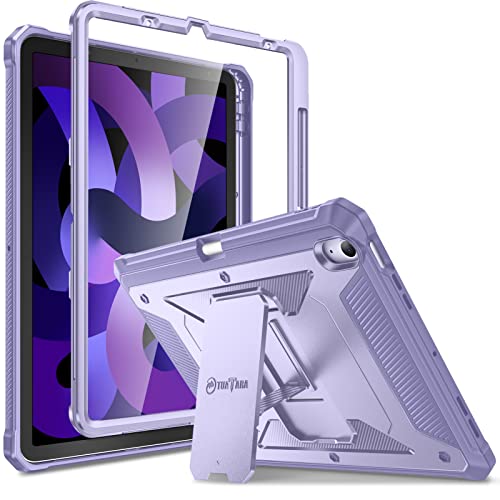 Fintie Hülle für iPad Air 5. / 4. Generation (2022/2020), iPad Air 10.9 Zoll Hybrid Dual Layer Vollschutz Case Tasche Schutzhülle mit eingebauter Schutzfolie und Schlagfesten Stoßstangen, Violett von Fintie