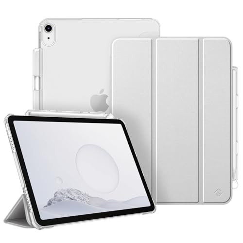 Fintie Hülle für iPad Air 11 Zoll M3 2025/M2 2024, iPad Air 5 2022/4 Generation 2020 10.9 Zoll mit Stifthalter, ultradünne leichte Schutzhülle Case mit transparenter Rückseite, Silber Fintie Hülle für iPad Air 11 Zoll M3 2025/M2 2024, iPad Air 5 2022/4 Generation 2020 10.9 Zoll mit Stifthalter, ultradünne leichte Schutzhülle Case mit transparenter Rückseite, Silber von FINTIE