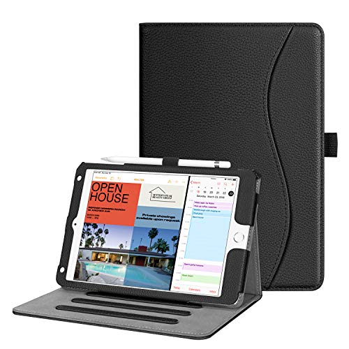 Fintie Hülle für iPad Mini 5 2019 / iPad Mini 4. Generation - [Eckenschutz] Multi-Winkel Betrachtung Folio Stand Schutzhülle mit Dokumentschlitze, Auto Schlaf/Wach, Schwarz von Fintie