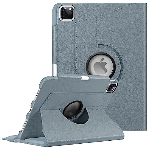 Fintie Hülle für iPad Pro 11 Zoll 4. Generation/ 3. Gen/ 2. Gen (Modell 2022/2021/2010) mit Pencil Halter - Schutzhülle Cover mit 360 Grad drehbarem Ständer und Auto Schlaf/Wach Funktion, Blaugrau von FINTIE