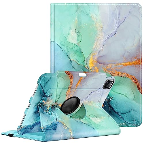 Fintie Hülle für iPad Pro 11 Zoll 4. Generation/ 3. Gen/ 2. Gen (Modell 2022/2021/2010) mit Pencil Halter - Schutzhülle Cover mit 360 Grad drehbarem Ständer und Auto Schlaf/Wach Funktion, Smaragd von FINTIE
