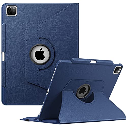 Fintie Hülle für iPad Pro 12.9 Zoll 6.Generation 2022/iPad Pro 12.9 2021/2020/2018 mit Stifthalter - Schutzhülle Cover mit 360 Grad drehbarem Ständer und Auto Schlaf/Wach Funktion, Marineblau von FINTIE