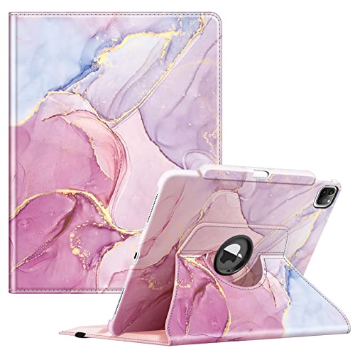 Fintie Drehbare Schutzhülle für iPad Pro 32,8 cm (12,9 Zoll) (6./5./4./3. Generation) 2022, 360-Grad-schwenkbare Standhülle mit Stifthalter, Auto-Sleep/Wake-Funktion, träumender Marmoreffekt von FINTIE