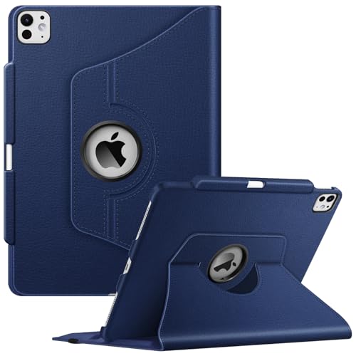 FINTIE Hülle für iPad Pro 13 Zoll M4 (2024) (Modellnummer: A2925/A2926/A3007) mit Pencil Halter - Schutzhülle Cover mit 360 Grad drehbarem Ständer und Auto Schlaf/Wach Funktion, Marineblau von FINTIE