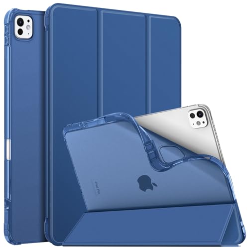 Fintie Hülle für iPad Pro 13 Zoll M4 (2024) mit Stifthalter, TPU Soft Transparenter Rückseite Abdeckung Schutzhülle Intelligent Case Cover für iPad Pro M4 2024 (13 Zoll), Navy von FINTIE