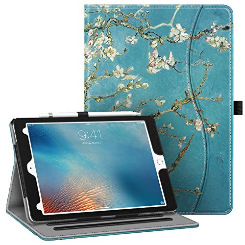 Fintie Hülle für iPad Pro 9,7 Zoll 2016 Kunstleder Tasche Schutzhülle Smart Case mit Ständer Funktion und Auto Schlafen/Wachen, Stifthalter, Dokumentschlitz - Mandelblüten von Fintie