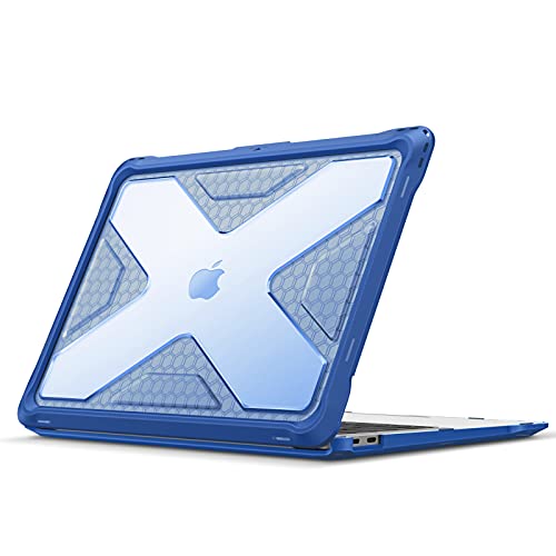 Fintie Hülle kompatibel mit MacBook Air 13 (2018-2020 Version) A2337(M1)/A2179/A1932, Ganzkörper-Rugged Hybrid Schutzhülle TPU Stoßstange Case kompatibel mit MacBook Air 13" Retina, Blau von Fintie