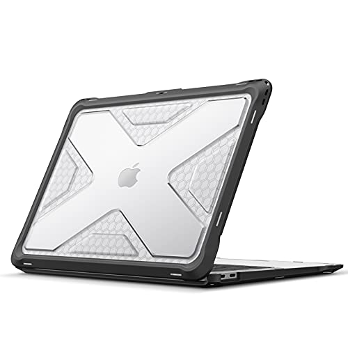 Fintie Hülle kompatibel mit MacBook Air 13 (2018-2020 Version) A2337(M1)/A2179/A1932, Ganzkörper-Rugged Hybrid Schutzhülle TPU Stoßstange Case kompatibel mit MacBook Air 13" Retina, Transparent von FINTIE