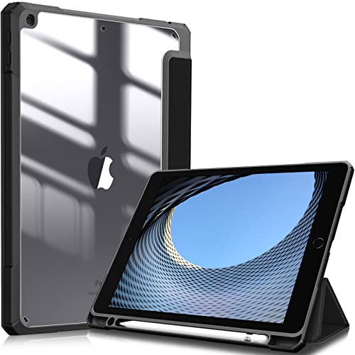 Fintie Hybrid Hülle für 10.2 Zoll iPad 9. Generation 2021/8. Gen 2020/7. Gen 2019 mit Stifthalter - Stoßfeste Schutzhülle mit transparenter Hartschale auf der Rückseite, Schwarz Fintie Hybrid Hülle für 10.2 Zoll iPad 9. Generation 2021/8. Gen 2020/7. Gen 2019 mit Stifthalter - Stoßfeste Schutzhülle mit transparenter Hartschale auf der Rückseite, Schwarz von FINTIE