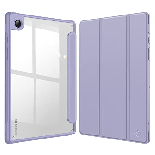 Fintie Hybrid Hülle für Samsung Galaxy Tab A8 10.5 2022 - Stoßfeste Abdeckung mit Transparent Klar Hartschalen Rückseite Schutzhülle für Tab A8 10.5 Zoll SM-X200/X205/X207, Pastellviolett von Fintie