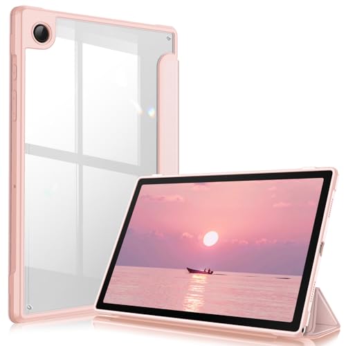 Fintie Hybrid Hülle für Samsung Galaxy Tab A8 10.5 2022 - Stoßfeste Abdeckung mit Transparent Klar Hartschalen Rückseite Schutzhülle für Tab A8 10.5 Zoll SM-X200/X205/X207, Roségold von Fintie