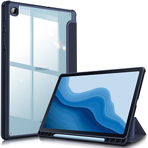 Fintie Hybrid Hülle für Samsung Galaxy Tab S6 Lite 10,4 Zoll 2024/2022/2020 Tablet - Stoßfeste Schutzhülle mit Transparent Hartschale und Stifthalter, Dunkelblau von Fintie