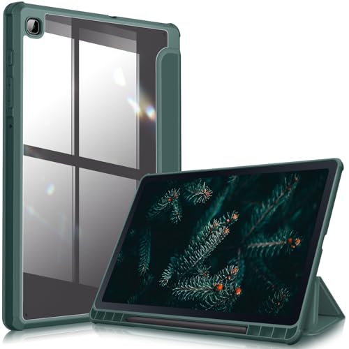 Fintie Hybrid Hülle für Samsung Galaxy Tab S6 Lite 10,4 Zoll 2024/2022/2020 Tablet - Stoßfeste Schutzhülle mit Transparent Hartschale und Stifthalter, Nachtgrün von Fintie