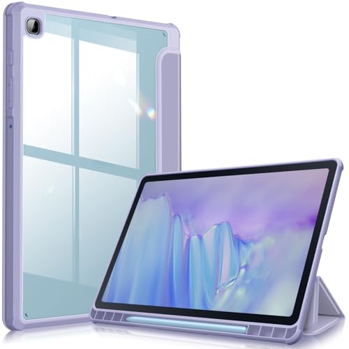 Fintie Hybrid Hülle für Samsung Galaxy Tab S6 Lite 10,4 Zoll 2024/2022/2020 Tablet - Stoßfeste Schutzhülle mit Transparent Hartschale und Stifthalter, Pastellviolett von Fintie