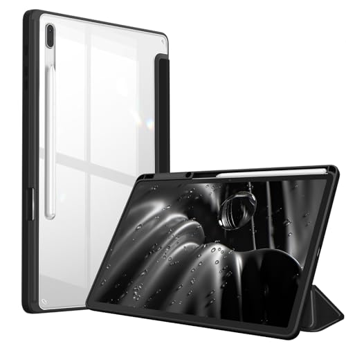 Fintie Hybrid Hülle für Samsung Galaxy Tab S8 Plus 2022/Tab S7 FE 2021/Tab S7 Plus 2020 12.4 Zoll - Stoßfeste Abdeckung mit Transparent Klar Hartschalen Rückseite Schutzhülle, Schwarz Fintie Hybrid Hülle für Samsung Galaxy Tab S8 Plus 2022/Tab S7 FE 2021/Tab S7 Plus 2020 12.4 Zoll - Stoßfeste Abdeckung mit Transparent Klar Hartschalen Rückseite Schutzhülle, Schwarz von FINTIE