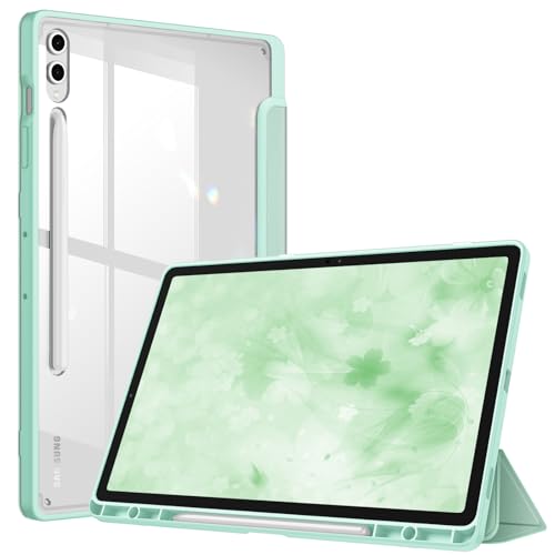 Fintie Hybrid Hülle für Samsung Galaxy Tab S10+ Plus/S9 FE+ Plus/S9+ Plus 12.4 Zoll Tablet mit Stifthalter - Stoßfeste Schutzhülle mit transparenter Hartschale auf der Rückseite, Hellgrün Fintie Hybrid Hülle für Samsung Galaxy Tab S10+ Plus/S9 FE+ Plus/S9+ Plus 12.4 Zoll Tablet mit Stifthalter - Stoßfeste Schutzhülle mit transparenter Hartschale auf der Rückseite, Hellgrün von FINTIE