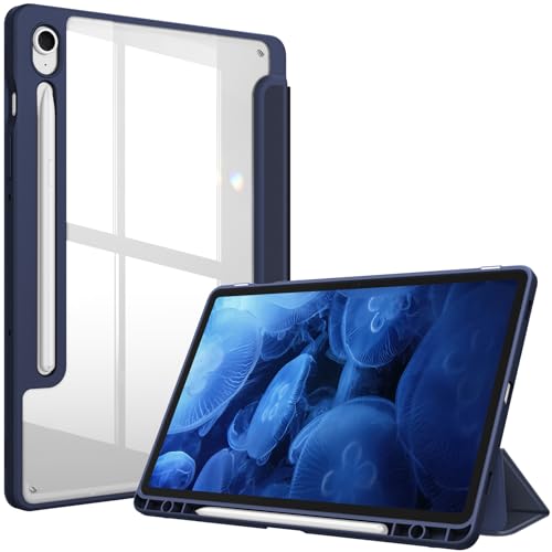 Fintie Hybrid Hülle für Samsung Galaxy Tab S10 FE/S9 FE 10.9"/S9 11" Tablet mit Stifthalter - Stoßfeste Schutzhülle mit Transparenter Hartschale auf der Rückseite, Dunkelblau Fintie Hybrid Hülle für Samsung Galaxy Tab S10 FE/S9 FE 10.9"/S9 11" Tablet mit Stifthalter - Stoßfeste Schutzhülle mit Transparenter Hartschale auf der Rückseite, Dunkelblau von FINTIE