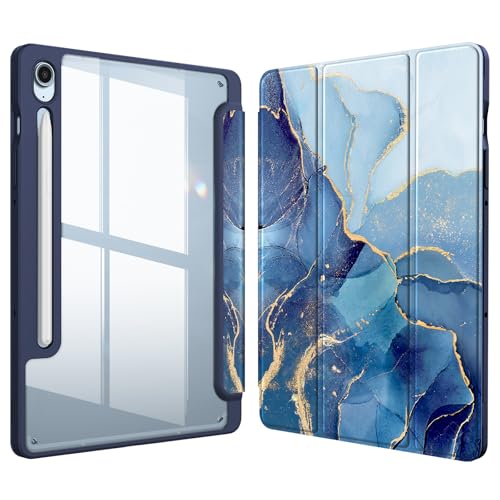 Fintie Hybrid Hülle für Samsung Galaxy Tab S10 FE/S9 FE 10.9"/S9 11" Tablet mit Stifthalter - Stoßfeste Schutzhülle mit Transparenter Hartschale auf der Rückseite, Ozean Marmor Fintie Hybrid Hülle für Samsung Galaxy Tab S10 FE/S9 FE 10.9"/S9 11" Tablet mit Stifthalter - Stoßfeste Schutzhülle mit Transparenter Hartschale auf der Rückseite, Ozean Marmor von FINTIE