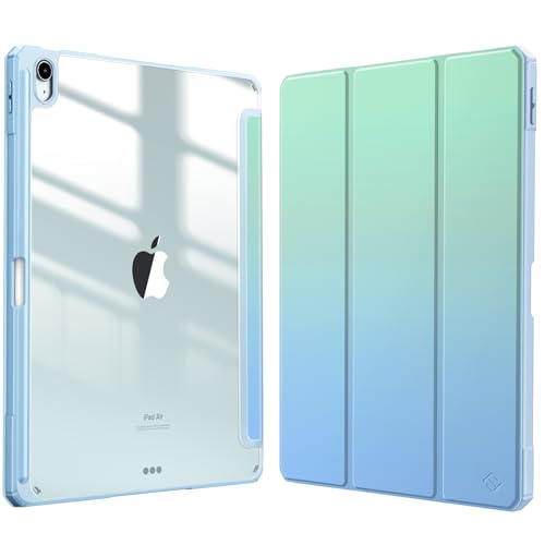 Fintie Hybrid Hülle für iPad Air 13 Zoll (M3) 2025, (M2) 2024 mit Stifthalter - Stoßfeste Schutzhülle Case mit transparenter Hartschale auf der Rückseite für iPad Air 13 Zoll Hülle, Meeres Ombre von FINTIE