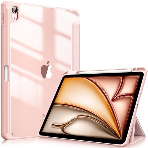 Fintie Hybrid Hülle für iPad Air 5. Generation 2022 / 4. Generation 2020 10.9 Zoll mit Stifthalter - Stoßfeste Schutzhülle mit transparenter Hartschale auf der Rückseite, Roségold von Fintie