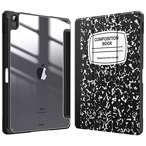 Fintie Hybrid Hülle für iPad Air 11 Zoll M3 2025/ M2 2024, iPad Air 5/4 Gen (2022/2020) 10,9 Zoll mit Stifthalter - Stoßfeste Schutzhülle mit transparenter Hartschale auf der Rückseite, Notizblock von FINTIE