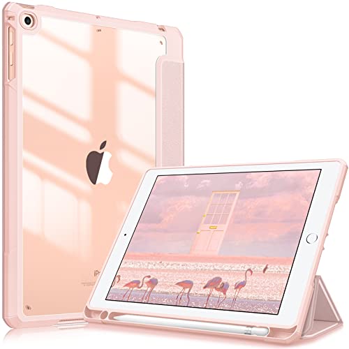 Fintie Hybrid Hülle mit Stifthalter für iPad 6./5. Generation 2018/2017, iPad Air 2/Air 1. Gen 9.7 Zoll - Stoßfeste Schutzhülle mit transparenter Hartschale auf der Rückseite Roségold Fintie Hybrid Hülle mit Stifthalter für iPad 6./5. Generation 2018/2017, iPad Air 2/Air 1. Gen 9.7 Zoll - Stoßfeste Schutzhülle mit transparenter Hartschale auf der Rückseite Roségold von FINTIE