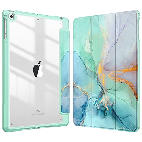 Fintie Hybrid Hülle mit Stifthalter für iPad 6. Generation 2018/ iPad 5. Gen 2017/ iPad Air 2/ iPad Air 9.7" - Stoßfeste Schutzhülle mit transparenter Hartschale auf der Rückseite, SmaragdMarmor Fintie Hybrid Hülle mit Stifthalter für iPad 6. Generation 2018/ iPad 5. Gen 2017/ iPad Air 2/ iPad Air 9.7" - Stoßfeste Schutzhülle mit transparenter Hartschale auf der Rückseite, SmaragdMarmor von FINTIE