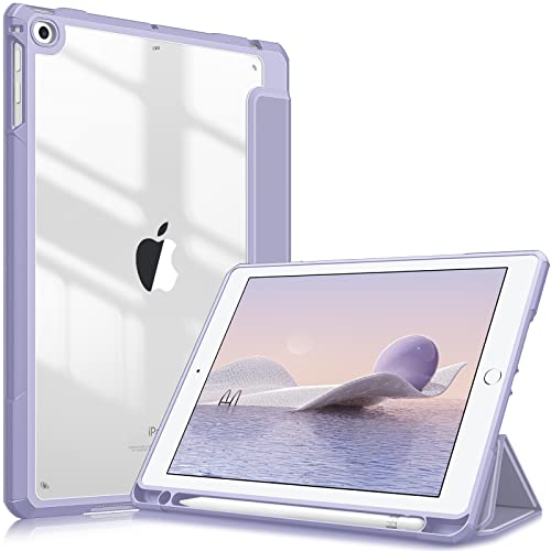 Fintie Hybrid Hülle mit Stifthalter für iPad 6. Generation 2018/ iPad 5. Gen 2017/ iPad Air 2/ iPad Air 9.7" - Stoßfeste Schutzhülle mit transparenter Hartschale auf der Rückseite, Violett von Fintie