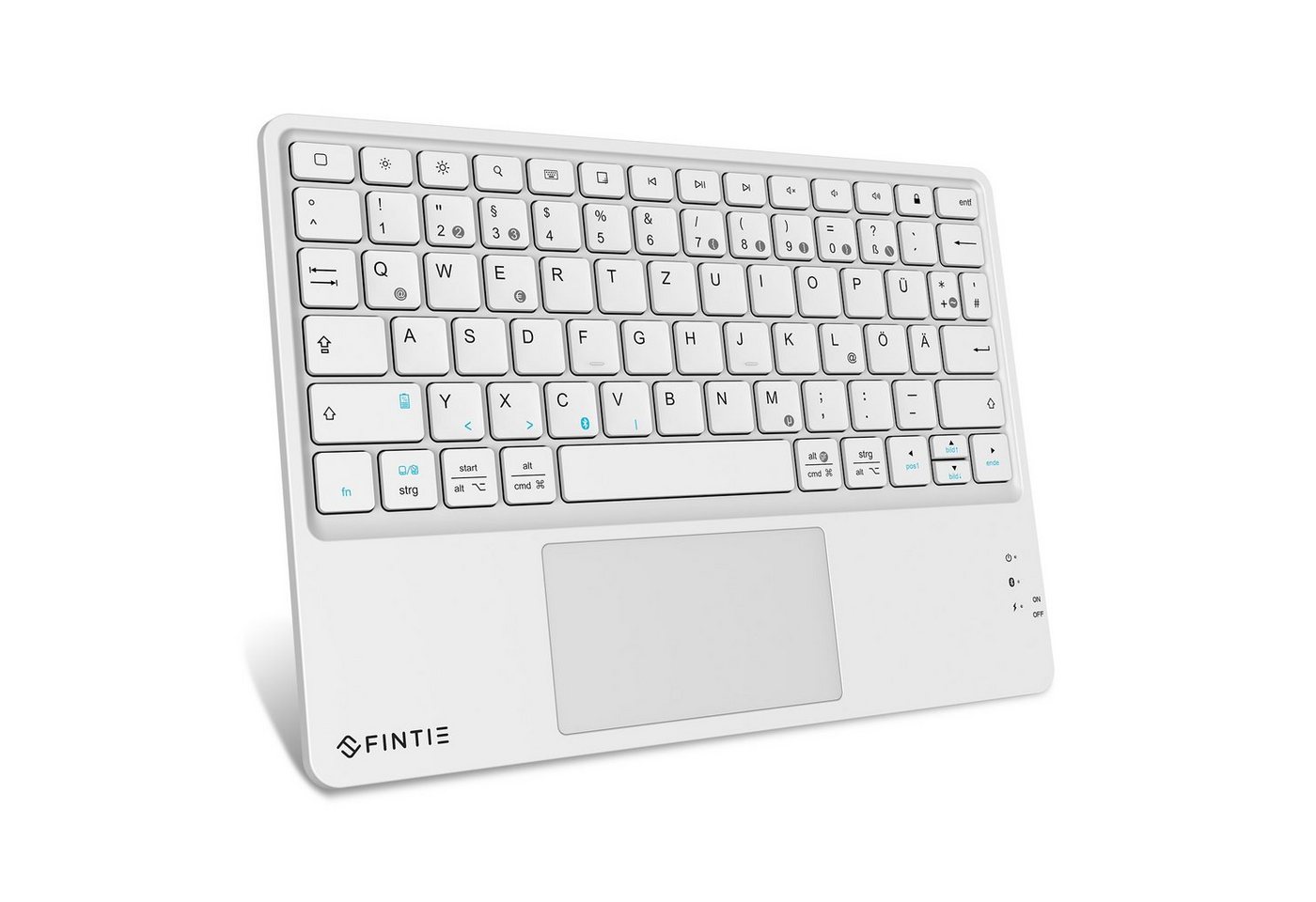 Fintie Kabellose Bluetooth Tastatur mit Touchpad, Deutsch Layout Tastatur Tablet-Tastatur (für iPad, Samsung, Lenovo Tablets, iPhone, Smartphone, Android-Tablets) von Fintie