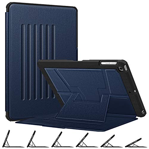 Fintie Magnetische Standhülle für iPad 6. 5. Generation – [mehrere sichere Winkel] stoßfest robust weiche TPU-Rückabdeckung 9.7 2018 2017 Air 2 Air, automatische Wake/Sleep, Marineblau von Fintie