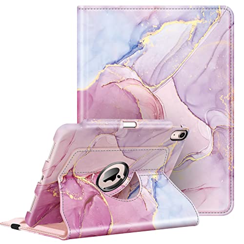 Fintie Rotierende Hülle für iPad Air 5. Generation (2022) / iPad Air 4. Generation (2020) 10,9 Zoll mit Stifthalter - 360 Grad drehbarer Ständer Cover mit Auto Sleep/Wake, glitzernder Marmor von FINTIE