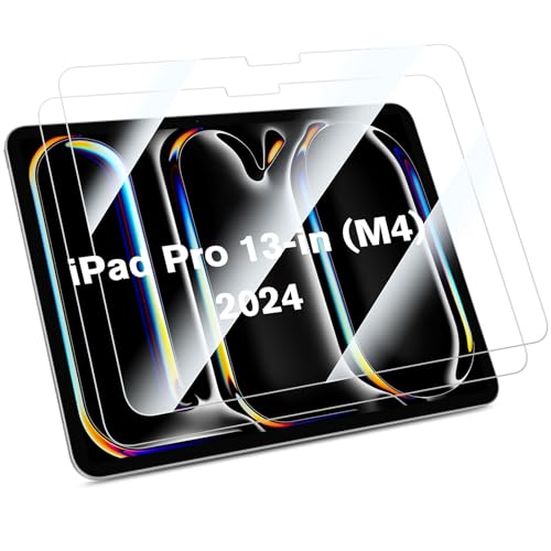 FINTIE Schutzfolie (2er Pack) für iPad Pro 13 Zoll 2024 (M4) - Klare HD Bildschirmschutzfolie, 9H Härte, Kratzfeste Displayschutzfolie, Screen Protector Folie für iPad Pro 13 2024 von FINTIE