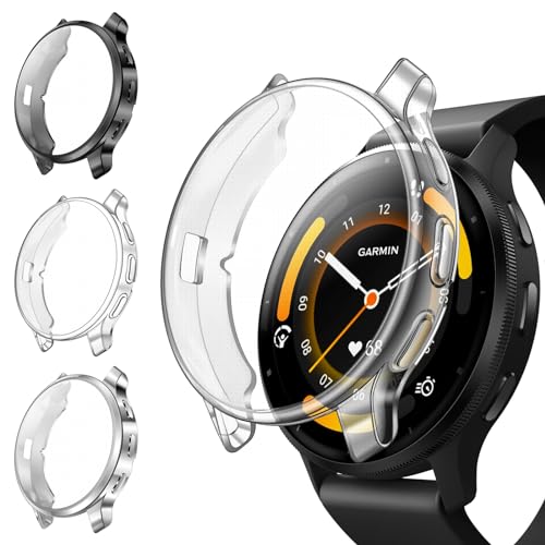 Fintie Schutzhülle Kompatibel mit Garmin Venu 3 (45mm), [3 Stück] Weiche TPU Displayschutz Schutz Gehäuse Abdeckung von Fintie