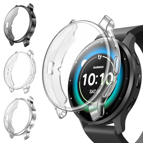 Fintie Schutzhülle Kompatibel mit Garmin Venu 3S (41mm), [3 Stück] Weiche TPU Displayschutz Schutz Gehäuse Abdeckung von FINTIE