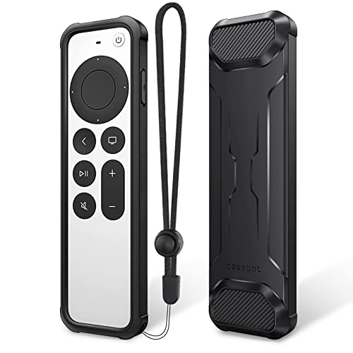 Fintie Schutzhülle für 2022/2021 Apple TV Siri Fernbedienung – Weiches TPU rutschfeste Stoßfeste Hülle für Apple TV 4K / HD Siri Remote Controller (3. /2. Generation), Schwarz von FINTIE
