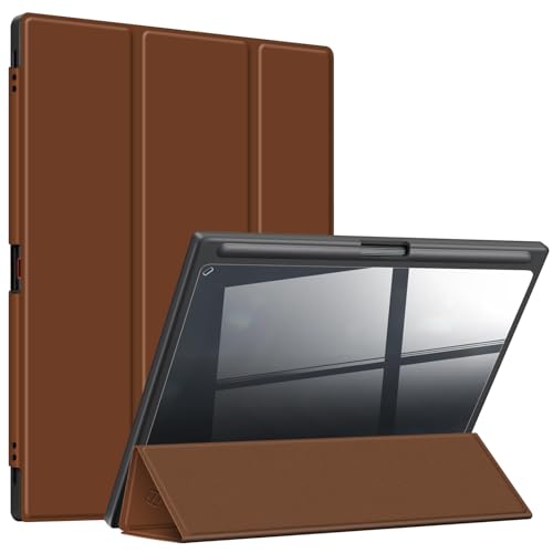 Fintie Schutzhülle für 26,2 cm (10,3 Zoll) Boox Note Air4 C 2024 / Air3 C / Air3 B/W 2023 ePaper - Hybrid Slim Clear Cover Transparente Rückschale mit Auto Sleep/Wake, integrierter Stifthalter, Braun von FINTIE