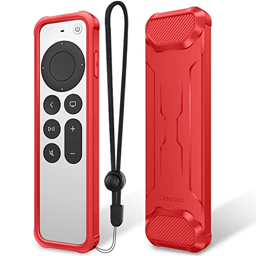 Fintie Schutzhülle für 2022/2021 Apple TV Siri Fernbedienung – Weiches TPU rutschfeste Stoßfeste Hülle für Apple TV 4K / HD Siri Remote Controller (3. /2. Generation), (Rot) von FINTIE