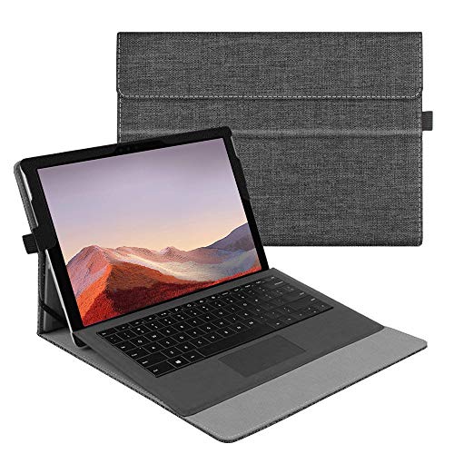 Fintie Schutzhülle für Microsoft Surface Pro 7 Plus/Pro 7 / Pro 6 / Pro 5 / Pro 4 / Pro 3 12,3 Zoll – Mehrwinkelansicht Portfolio Business Cover, kompatibel mit Type Cover Tastatur, De-Charcoal von Fintie