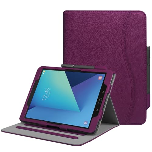 Fintie Schutzhülle für Samsung Galaxy Tab S3 9.7, [Eckenschutz] Multi-Winkel Betrachtungsstand Cover Tasche mit S Pen Schutzhalter Auto Sleep/Wake für Tab S3 9.7 (SM-T820/T825/T827), Violett von Fintie