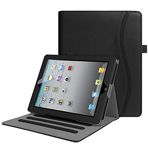 Fintie Schutzhülle für iPad 2 3 4 (altes Modell) 9,7 Zoll Tablet – [Eckenschutz] Multi-Winkel Betrachtung Smart Stand Cover mit Tasche, Auto Sleep/Wake 2, und 4. Generation Retina Display, Schwarz von Fintie