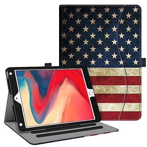 Fintie Schutzhülle für iPad 9.7 2018 2017,iPad Air 2,iPad Air – [Eckenschutz] Multi-Winkel Betrachtung Folio Cover mit Tasche, automatische Wake/Sleep-Funktion für iPad 6., iPad Air 1/2, US-Flagge von Fintie