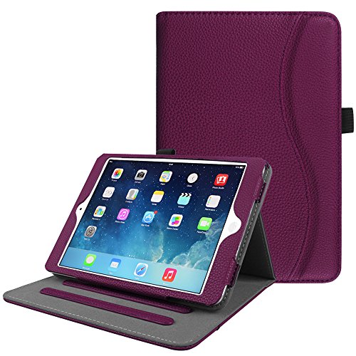 Fintie Schutzhülle für iPad Mini / Mini 2 / Mini 3 [Eckenschutz] – [Mehrfachwinkel] Folio Smart Stand Schutzhülle mit Tasche, Auto Sleep/Wake für iPad Mini 1 / Mini 2 / Mini 3, Violett von Fintie