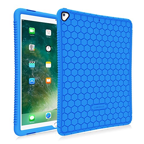Fintie Silikon-Schutzhülle für iPad Pro 2017/2015 (altes Modell) 1. und 2. Generation – [Honigkamm-Serie] leicht, rutschfest, kinderfreundlich, stoßfest, Silikon-Schutzhülle, Blau von Fintie