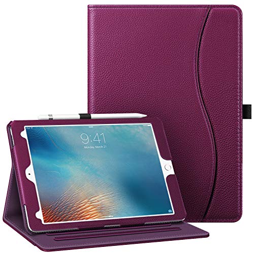 Fintie Schutzhülle für iPad Pro 24,6 cm (9,7 Zoll) 2016 Release Tablet, Eckenschutz, Multi-Winkel-Ansicht, Folio, Smart Stand Back Cover mit Tasche, Stifthalter, Auto Wake/Sleep, Lila von FINTIE