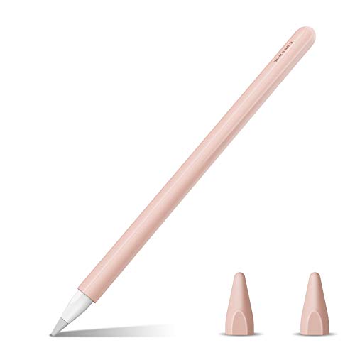 Fintie Silikon Hülle Kompatibel mit Apple Pencil (2. Generation) - Ultra leichte Stifttasche, weiche schützende Griffhalterung mit 2 Spitzenabdeckung, Rosa von Fintie