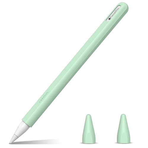 Fintie Silikon Hülle Kompatibel mit Apple Pencil Pro/Apple Pencil (2. Generation) - Ultra leichte Stifttasche, weiche schützende Griffhalterung mit 2 Spitzenabdeckung, Grün von FINTIE